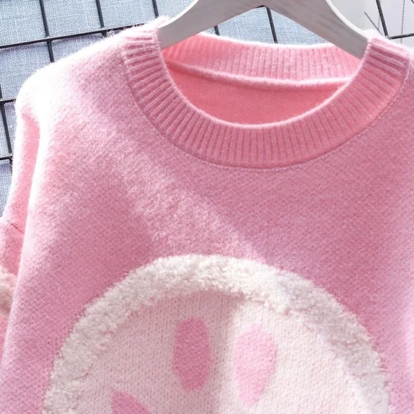 Pink Smiley Face Sweater 5