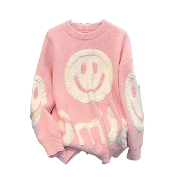 Pink Smil 8ey Face Sweater