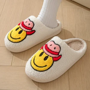 Cowboy Smiley Face Slippers 8