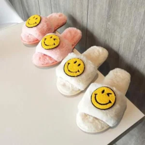 Preppy Smiley Face Slippers | Plush and Soft 13