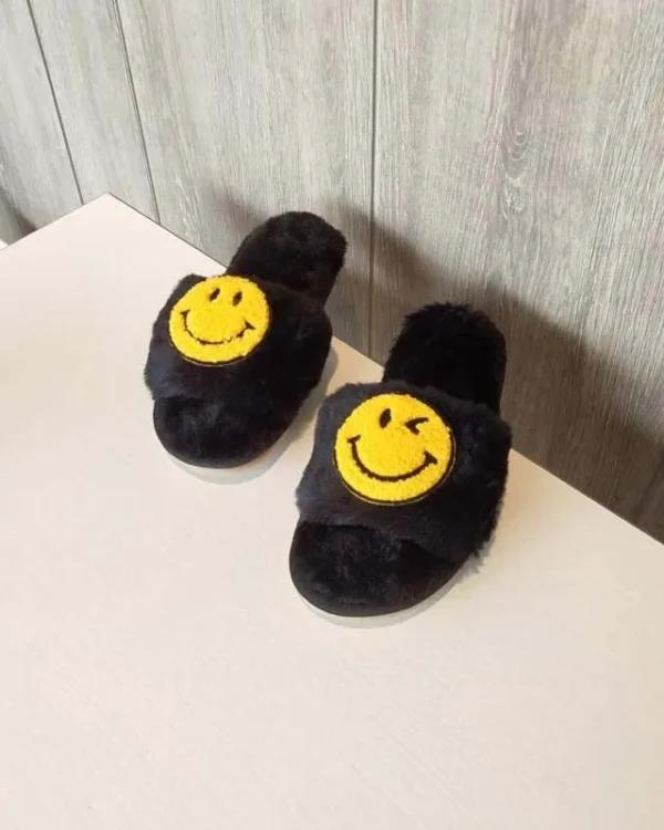 Preppy Smiley Face Slippers | Plush and Soft 8