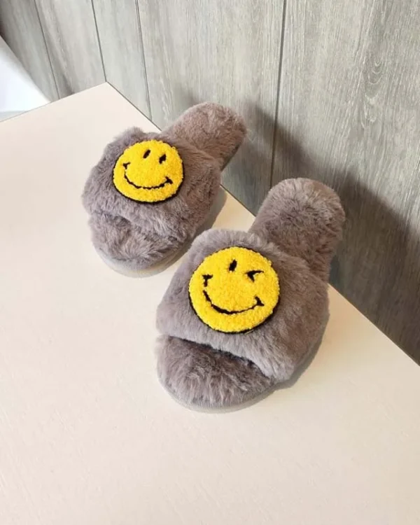 Preppy Smiley Face Slippers | Plush and Soft 7